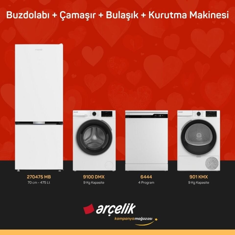 ARÇELİK 4'lü Çeyiz Paketi ( 270475 MB - 9100 DMX - 6444 - 901 KMX )
