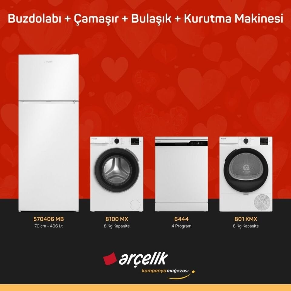 ARÇELİK 4'lü Çeyiz Paketi ( 570406 MB - 8100 MX - 6444 - 801 KMX )