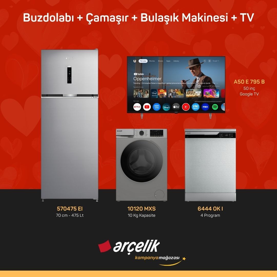 ARÇELİK 4'lü Çeyiz Paketi ( 570475 EI - 10120 MXS - 6444 OK I - A50 E 795 B )