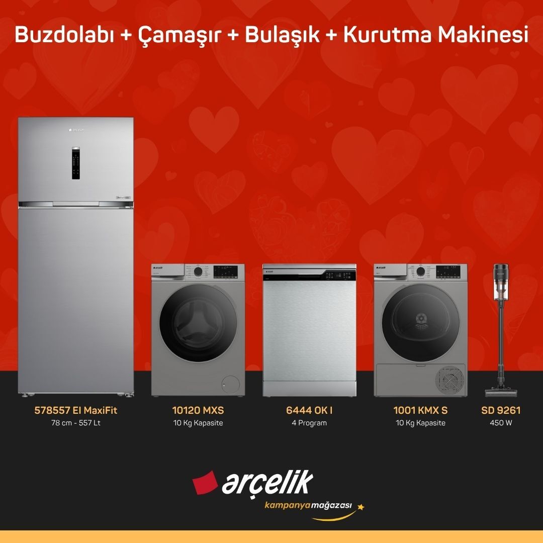 ARÇELİK 4'lü Çeyiz Paketi ( 578557 EI MaxiFit - 10120 MXS - 6444 OK I - 1001 KMX S - SD 9261 )