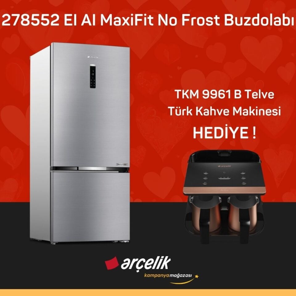 ARÇELİK 278552 EI AI MaxiFit Alttan Donduruculu Buzdolabı
