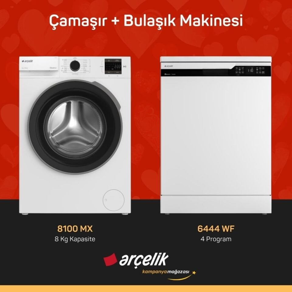 ARÇELİK 8100 MX Çamaşır Makinesi - 6444 WF Bulaşık Makinesi