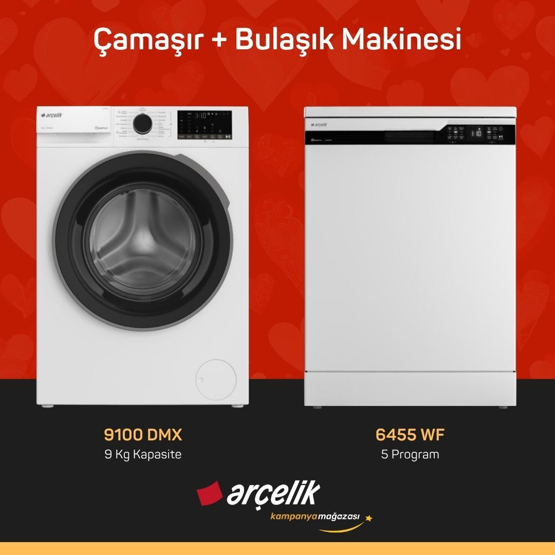 ARÇELİK 9100 DMX Çamaşır Makinesi - 6455 WF Bulaşık Makinesi
