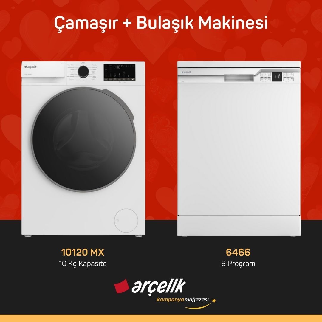 ARÇELİK 10120 MX Çamaşır Makinesi - 6466 Bulaşık Makinesi