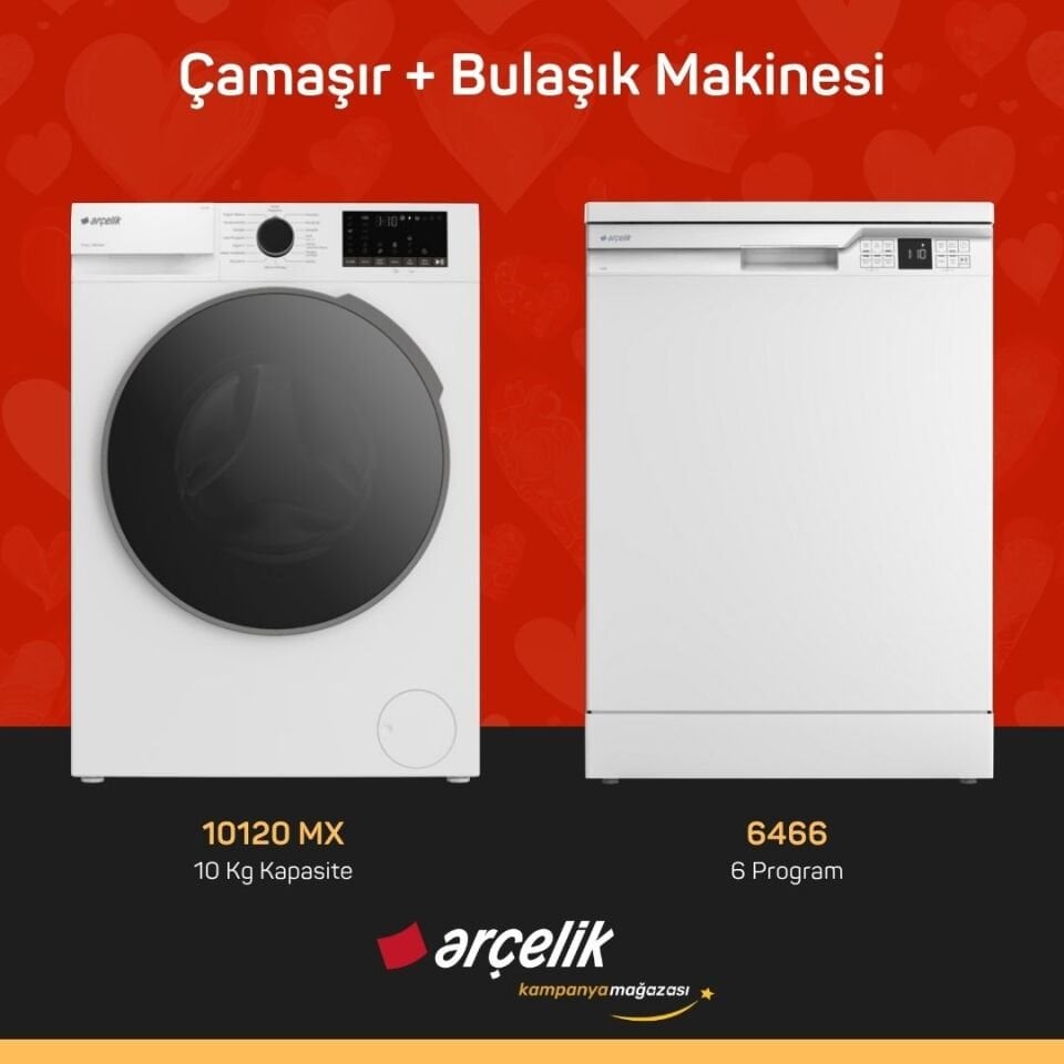 ARÇELİK 10120 MX Çamaşır Makinesi - 6466 Bulaşık Makinesi