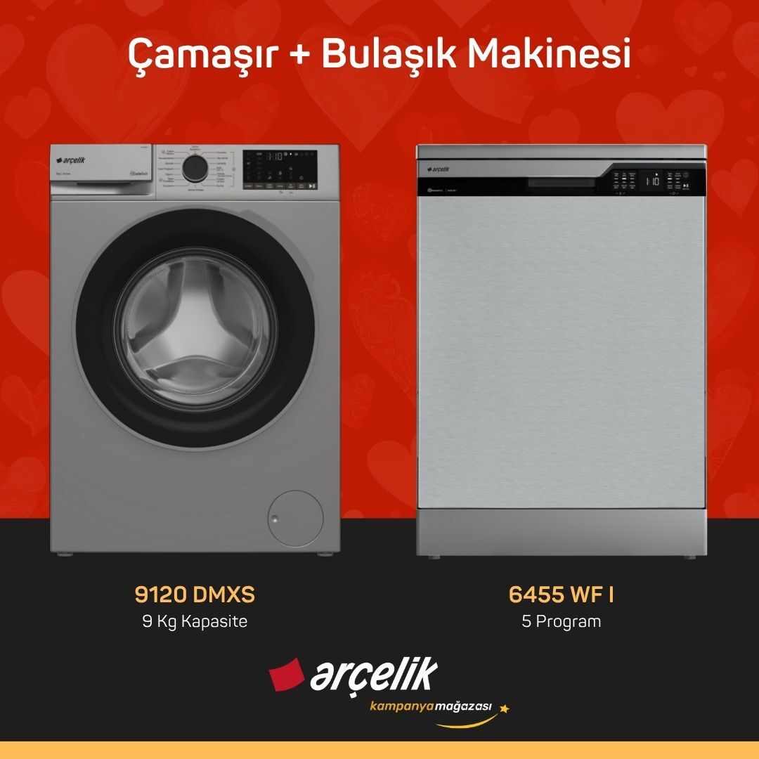 ARÇELİK 9120 DMXS Çamaşır Makinesi - 6455 WF I Bulaşık Makinesi