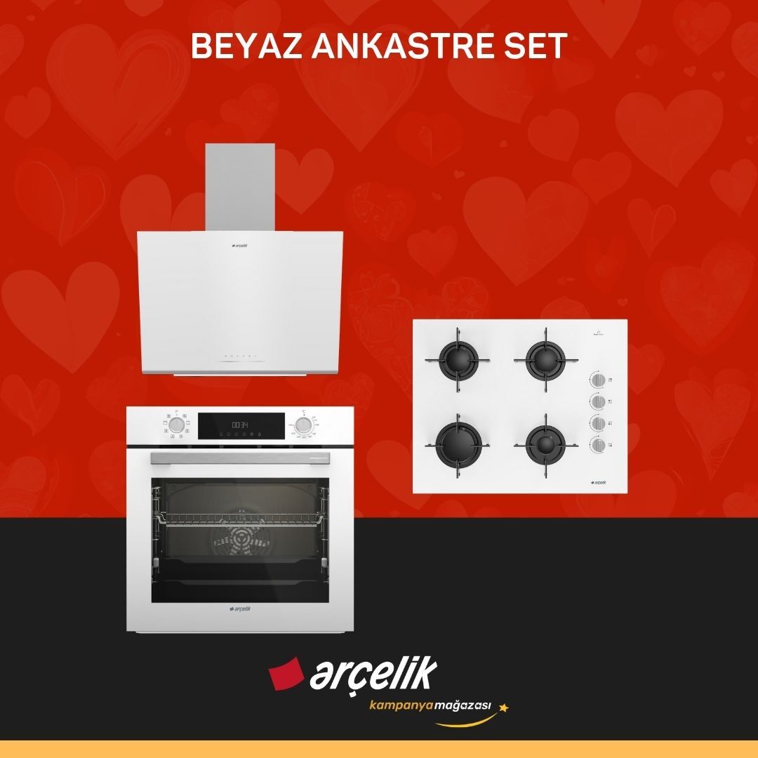 ARÇELİK BEYAZ ANKASTRE SET ( ADE 606-2 B - AFC 341 B - OCD T 651 EB )
