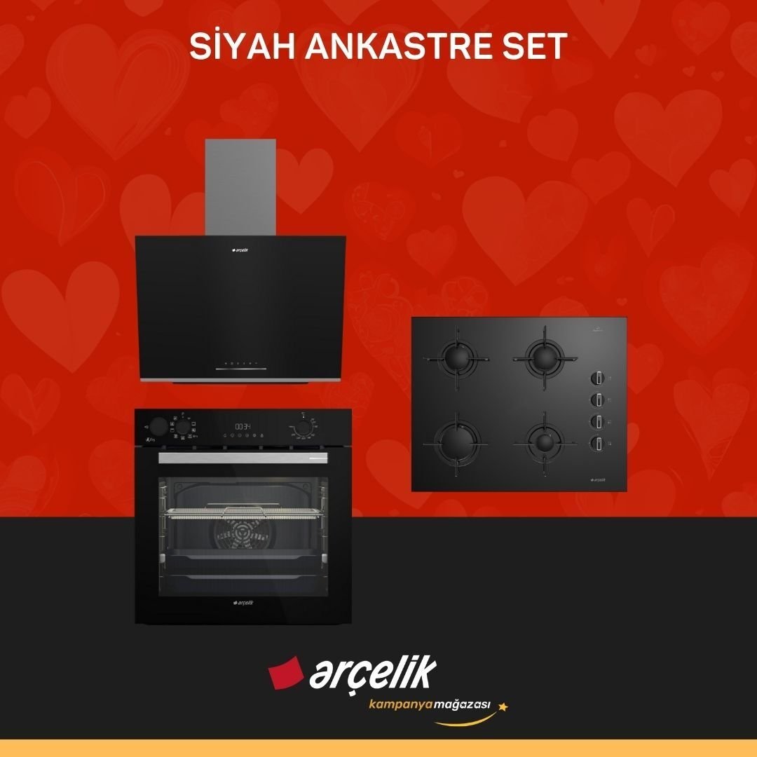 ARÇELİK SİYAH ANKASTRE SET ( ADE 606-2 S - AFC 361 S - OCD T 651 ES )
