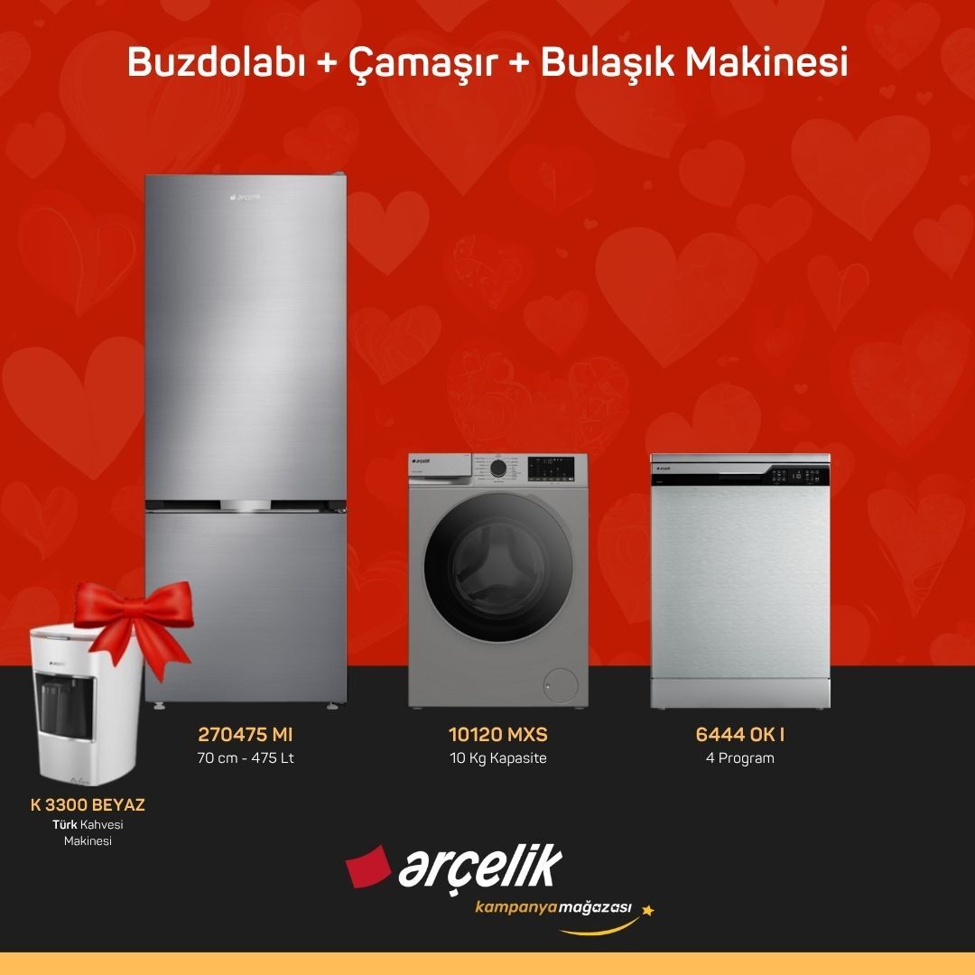 ARÇELİK 3'Lü Çeyiz Paketi ( 270475 MI - 10120 MXS - 6444 OK I - K 3300 B )