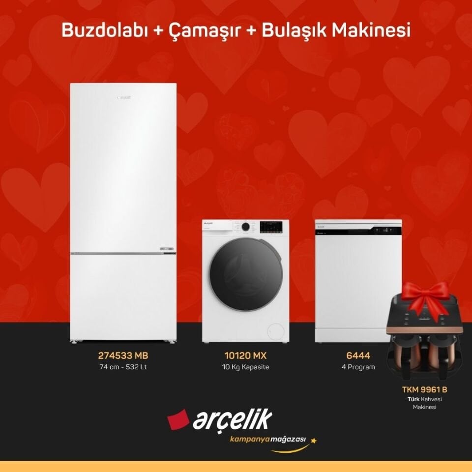 ARÇELİK 3'Lü Çeyiz Paketi ( 274533 MB - 10120 MX - 6444 - TKM 9961 B )