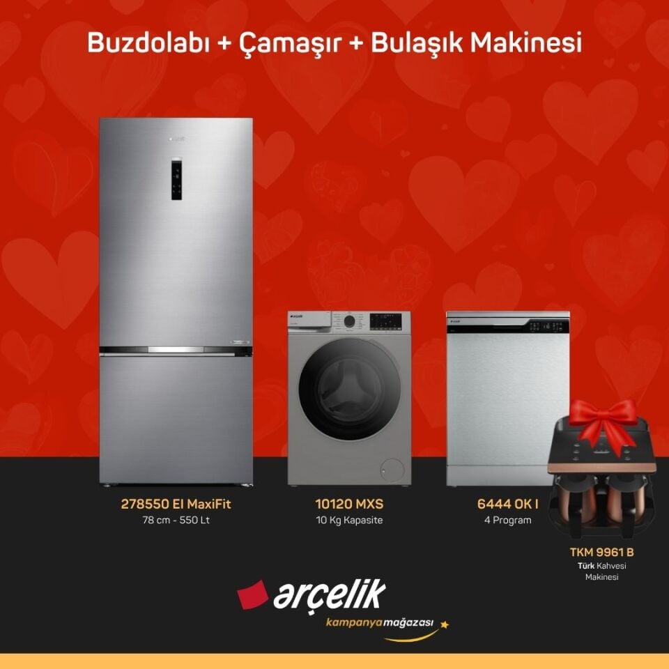 ARÇELİK 3'Lü Çeyiz Paketi ( 278550 EI MaxiFit - 10120 MXS - 6444 OK I - TKM 9961 B )