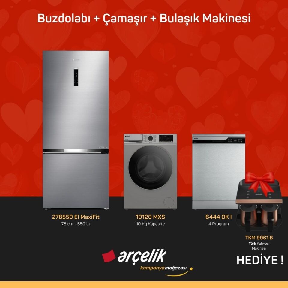 ARÇELİK 3'Lü Çeyiz Paketi ( 278550 EI MaxiFit - 10120 MXS - 6444 OK I - TKM 9961 B )