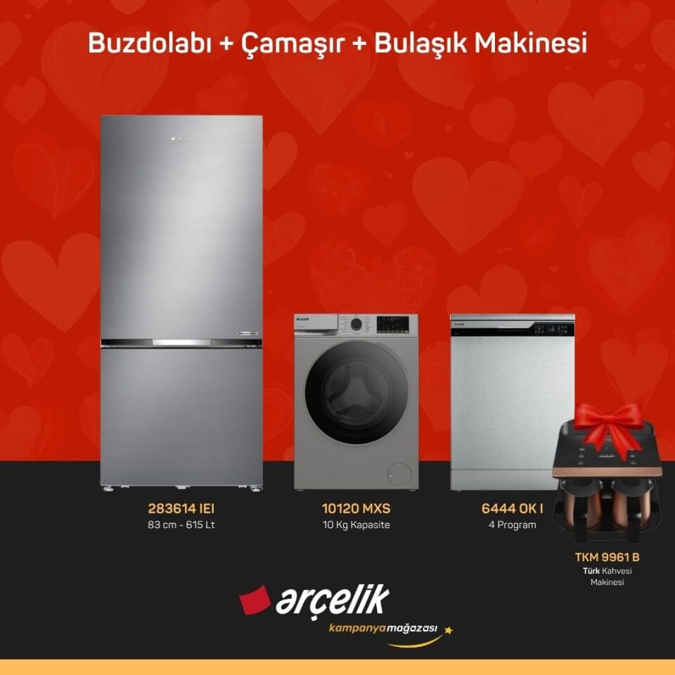 ARÇELİK 3'Lü Çeyiz Paketi ( 283614 IEI - 10120 MXS - 6444 OK I - TKM 9961 B )