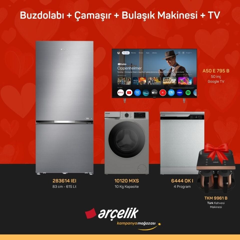 ARÇELİK 4'Lü Çeyiz Paketi ( 283614 IEI - 10120 MXS - 6444 OK I - A50 E 795 B - TKM 9961 B )