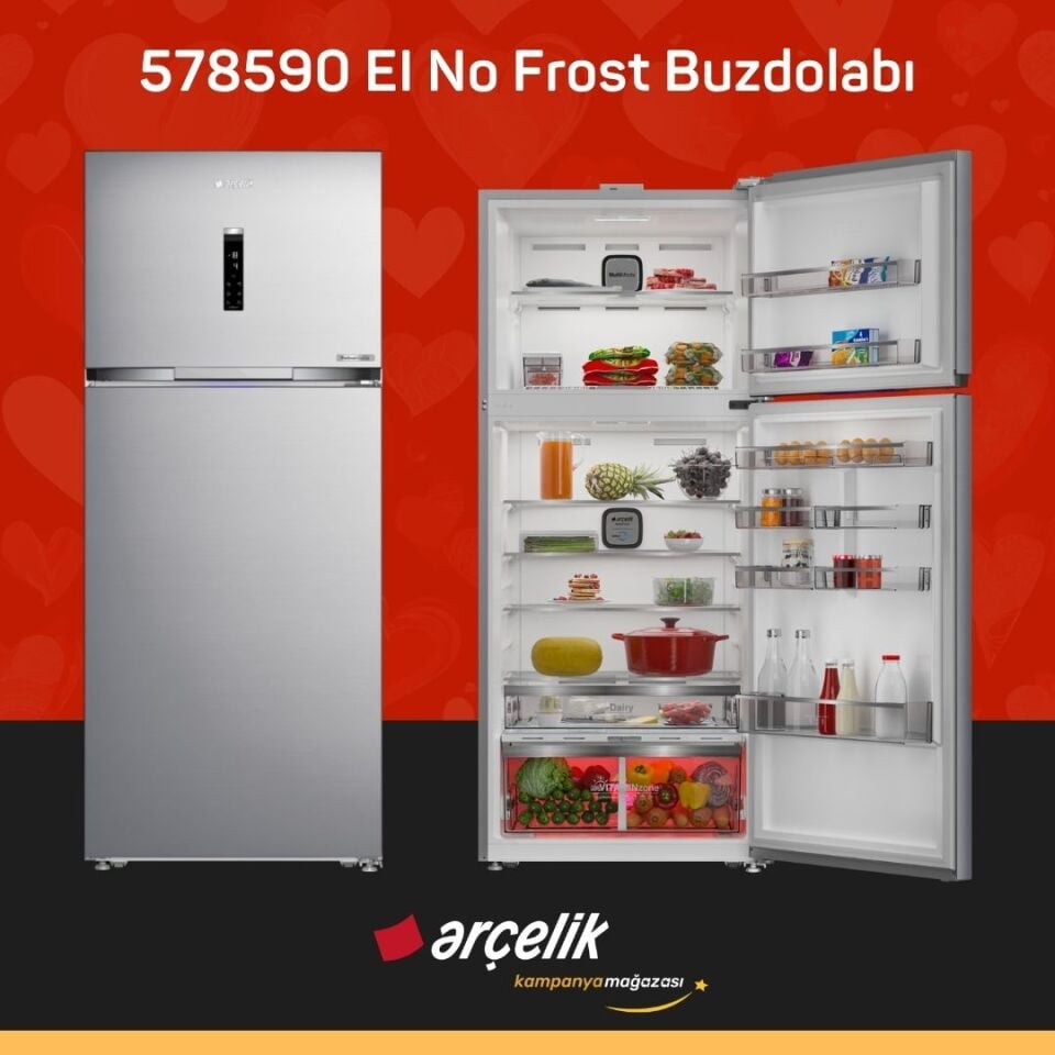 ARÇELİK 578590 EI Üstten Donduruculu Buzdolabı
