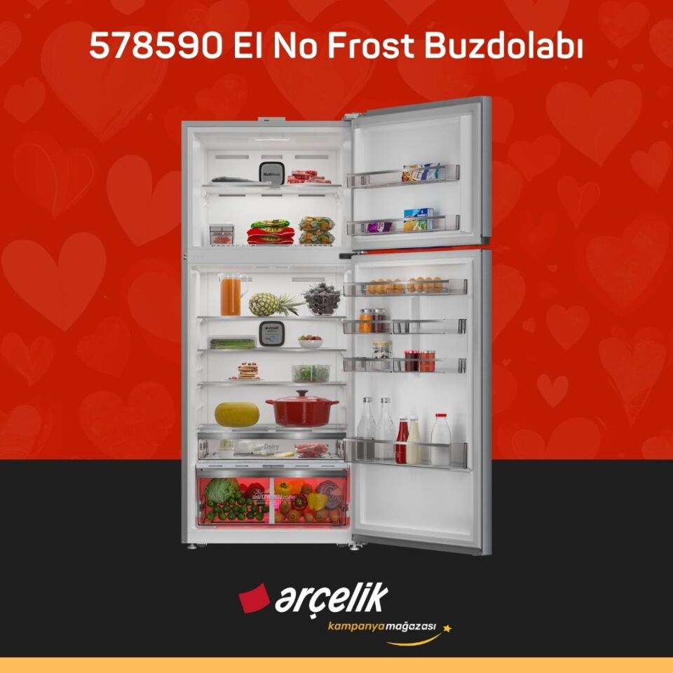 ARÇELİK 578590 EI Üstten Donduruculu Buzdolabı