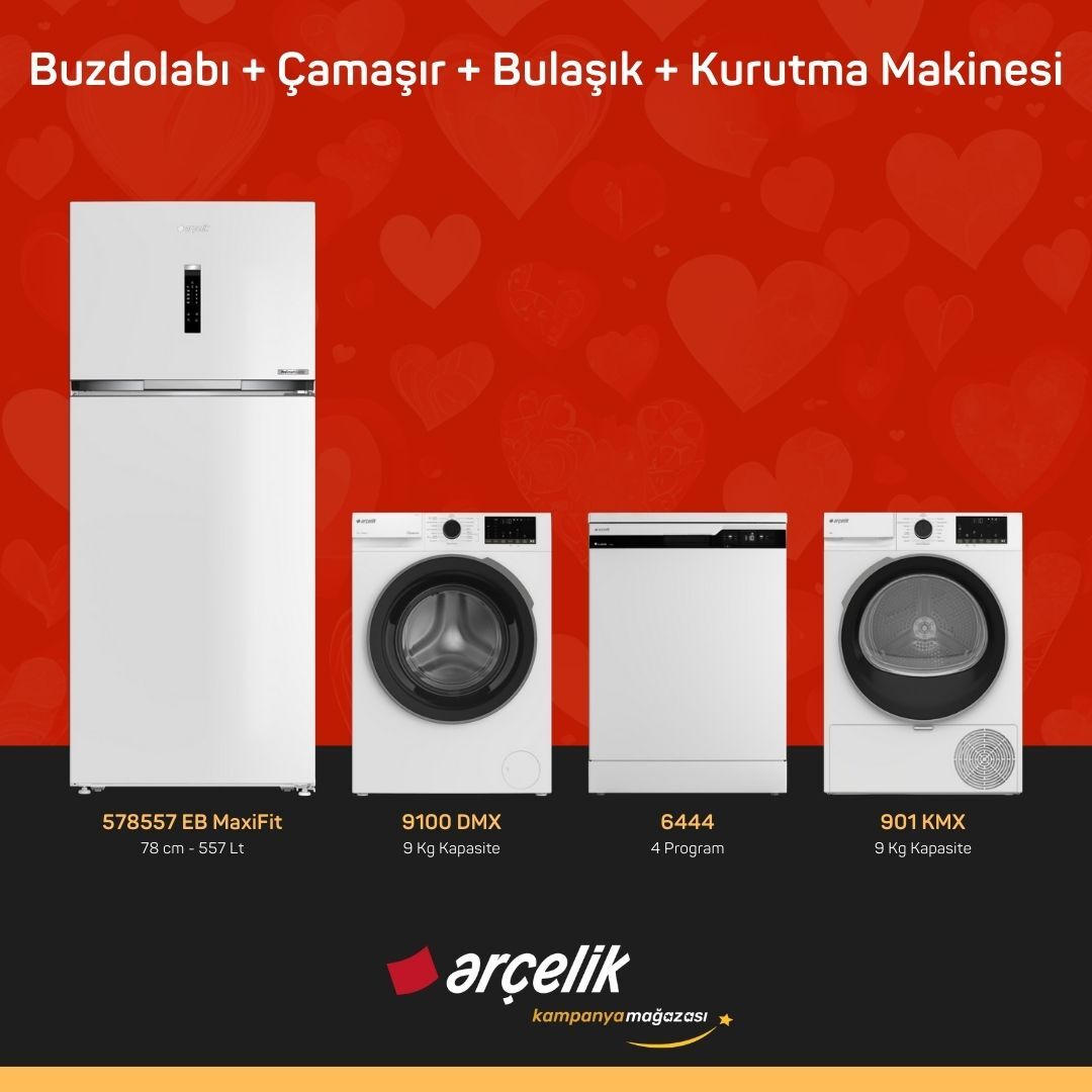 ARÇELİK 4'lü Çeyiz Paketi ( 578557 EB MaxiFit - 9100 DMX - 6444 - 901 KMX )