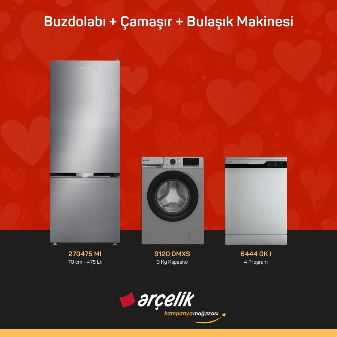 ARÇELİK 3'lü Çeyiz Paketi ( 270475 MI - 9120 DMXS - 6444 OK I )