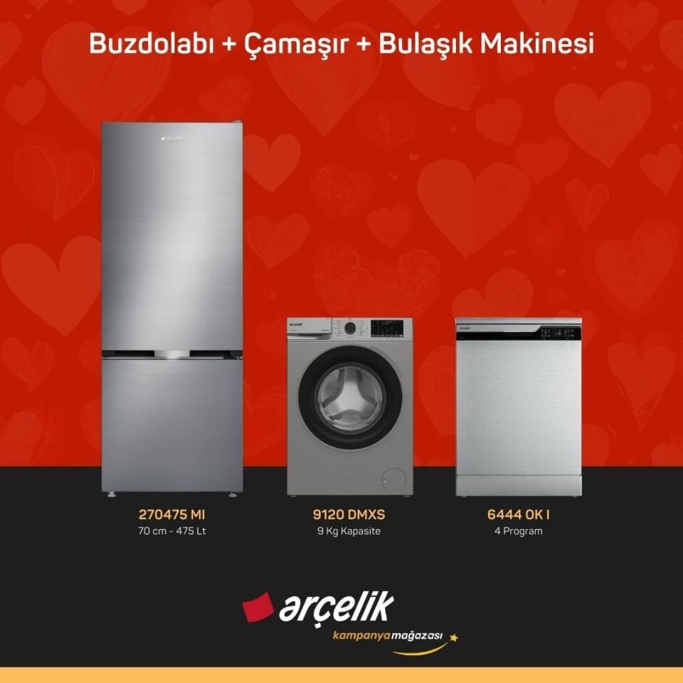 ARÇELİK 3'lü Çeyiz Paketi ( 270475 MI - 9120 DMXS - 6444 OK I )