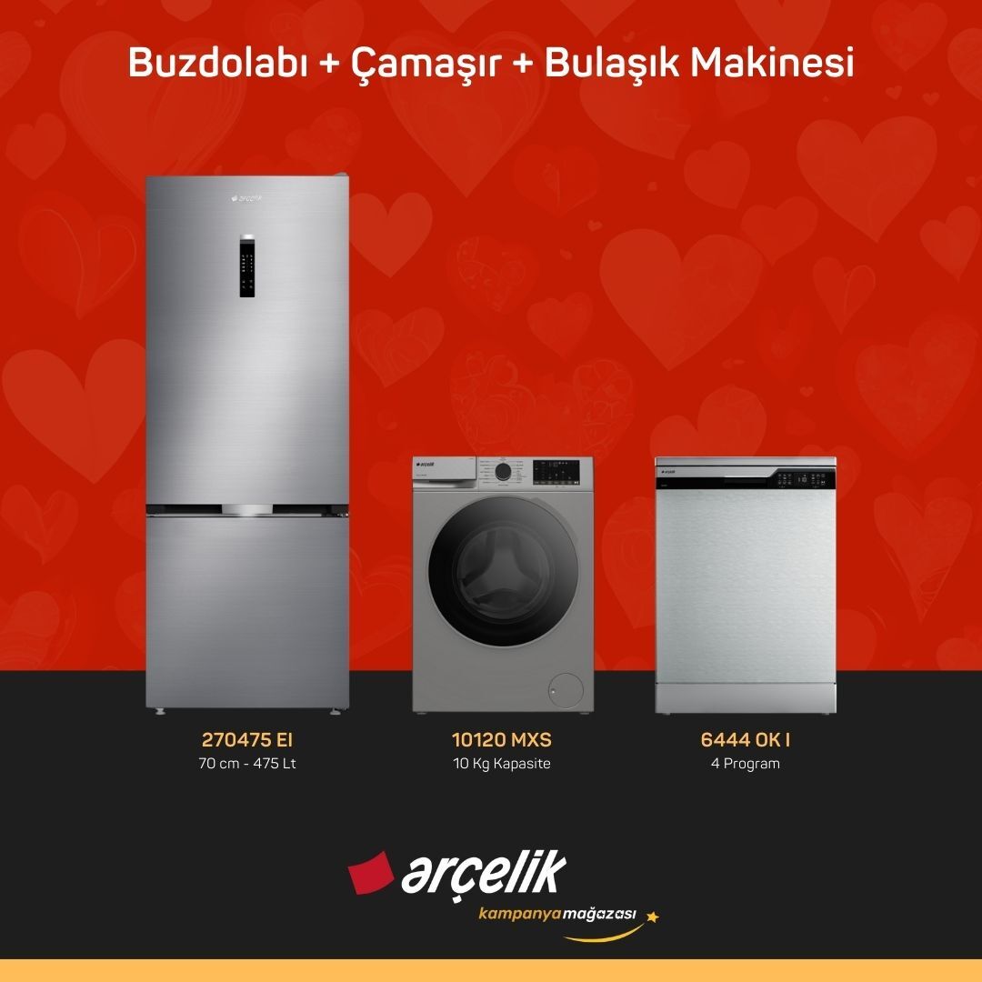 ARÇELİK 3'lü Çeyiz Paketi ( 270475 EI - 10120 MXS - 6444 OK I )