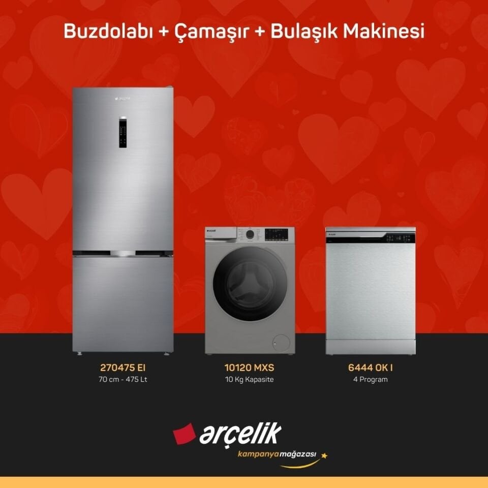 ARÇELİK 3'lü Çeyiz Paketi ( 270475 EI - 10120 MXS - 6444 OK I )